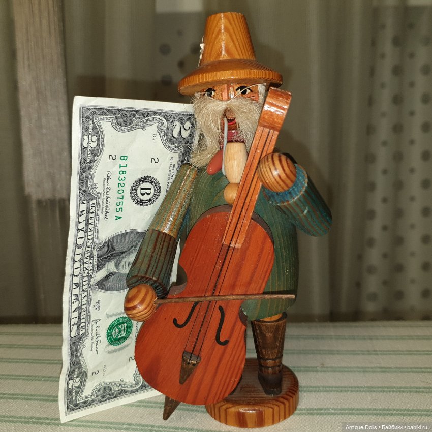 Винтажная фигурка Erzgebirgische Volkskunst, виолончелист (фото 3)
