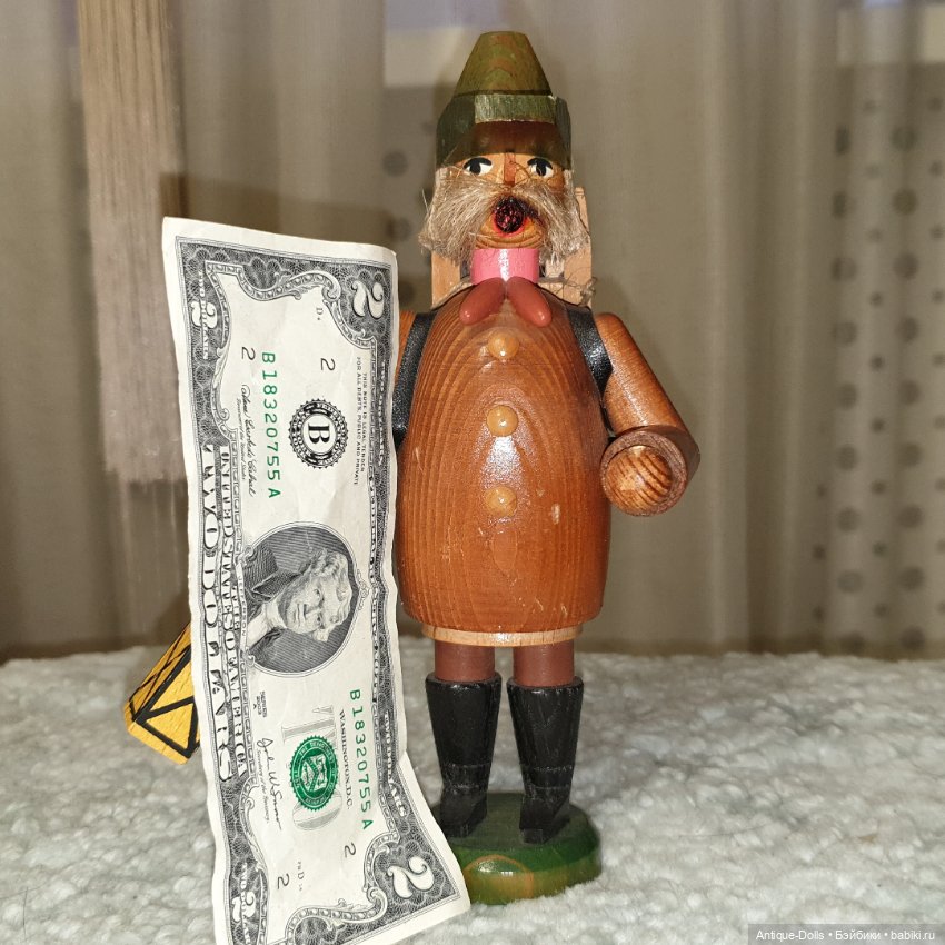 Винтажная фигурка Erzgebirgische Volkskunst, дровосек (фото 5)