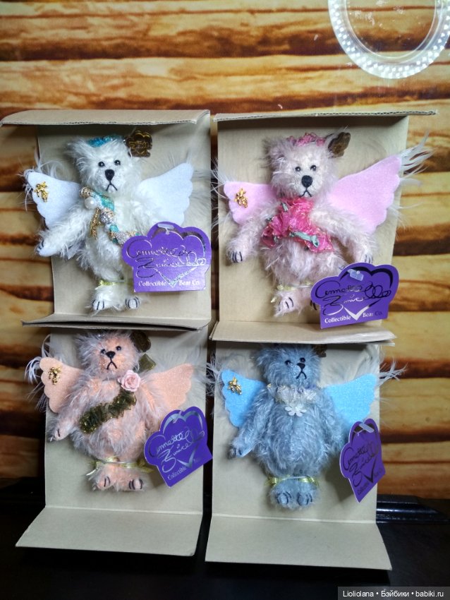 Миниатюрный медвежонок Снежинка от Annette Funicello Bear Co. 10 см. Мохер (фото 9)