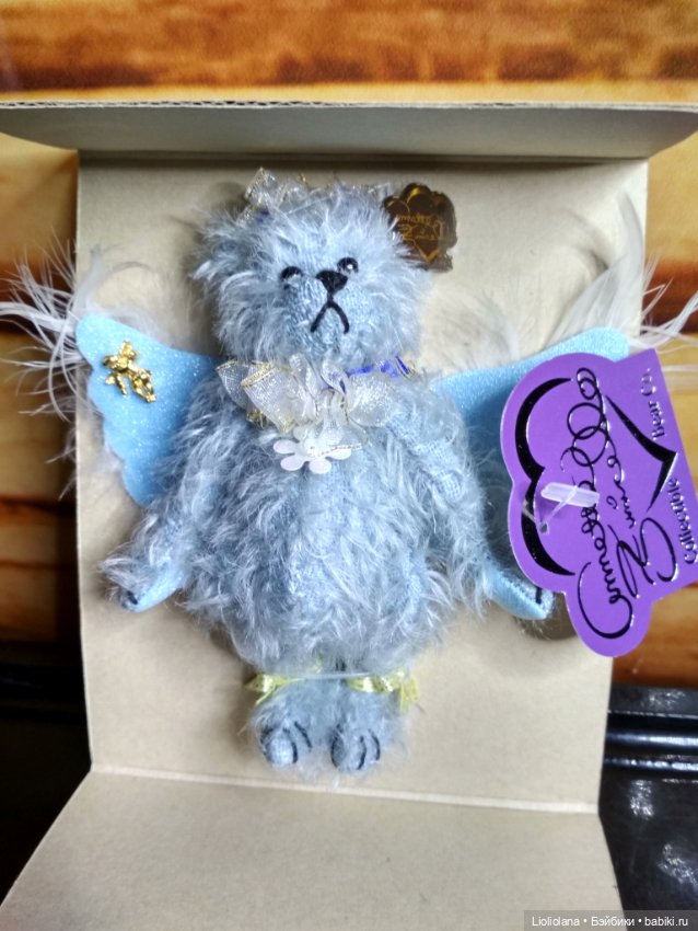Миниатюрный медвежонок Снежинка от Annette Funicello Bear Co. 10 см. Мохер (фото 4)