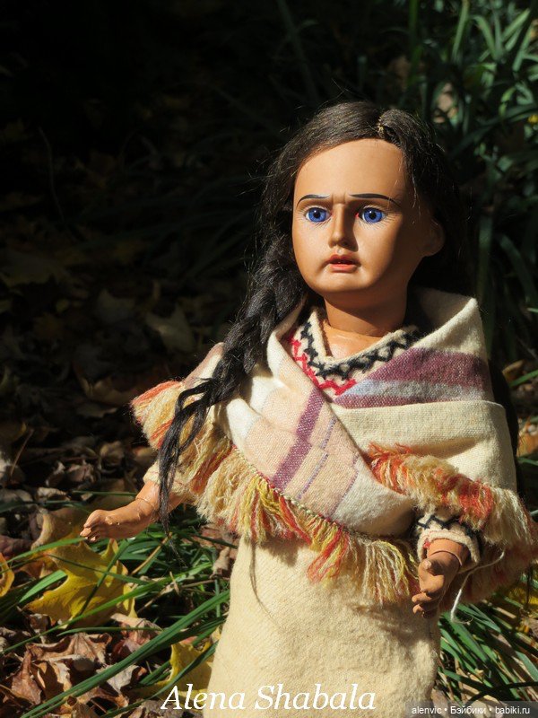 Антикварная кукла индианка (фото 2)