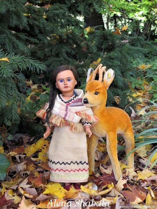 Антикварная кукла индианка (фото 6)