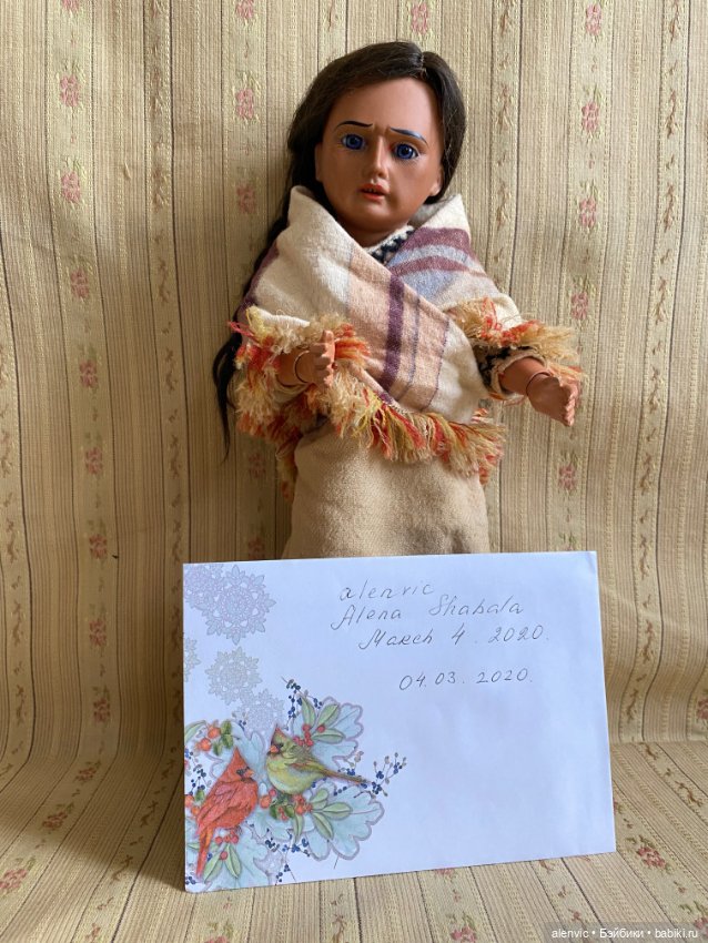 Антикварная кукла индианка (фото 7)