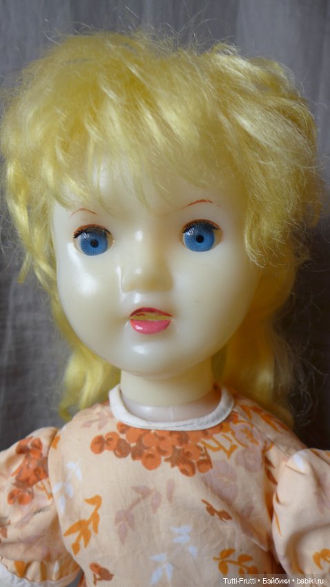 Кукла СССР с зубками,Людмила,Саратовская ф-ка игрушек,60 см