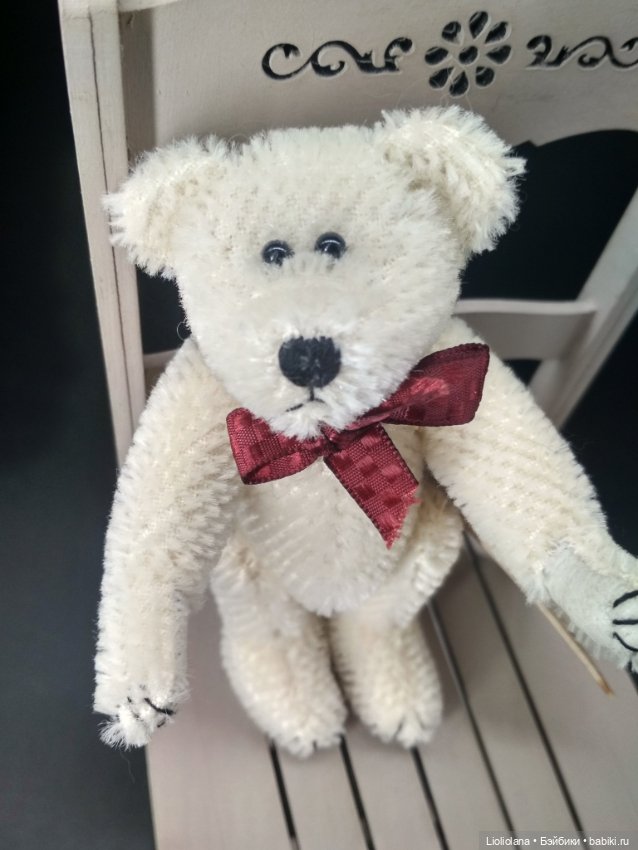 Белоснежный мохеровый медвежонок от Boyds Bears Co. 12 см (фото 5)