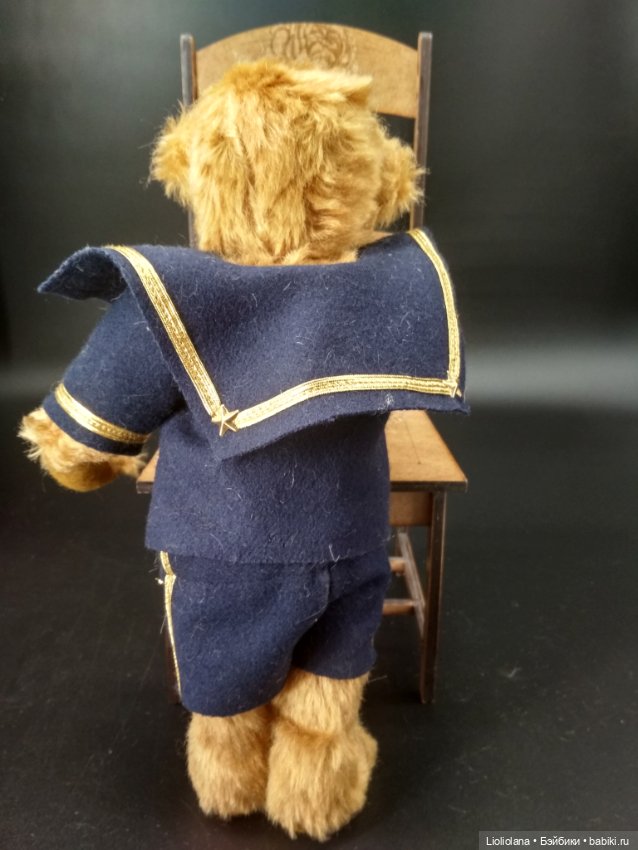 Винтажный медвежонок Матрос от Barbara McConnell. 100% мохер (фото 3)