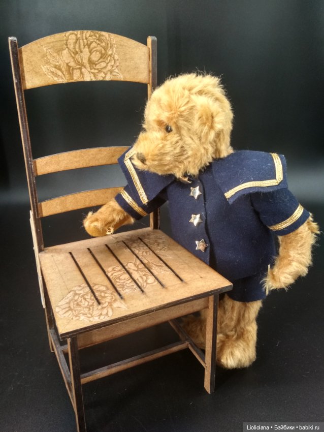 Винтажный медвежонок Матрос от Barbara McConnell. 100% мохер (фото 4)