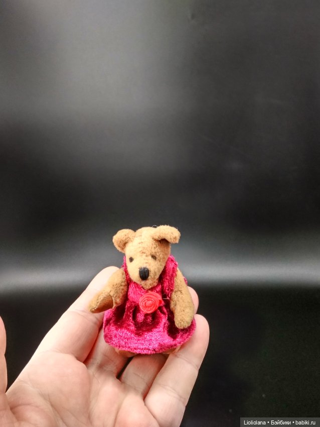 Миниатюрный винтажный медвежонок - девочка от Boyds Bears Co. 6 см