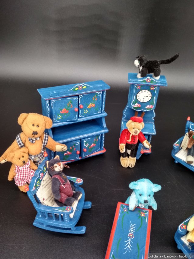 Миниатюрный винтажный медвежонок - девочка от Boyds Bears Co. 6 см