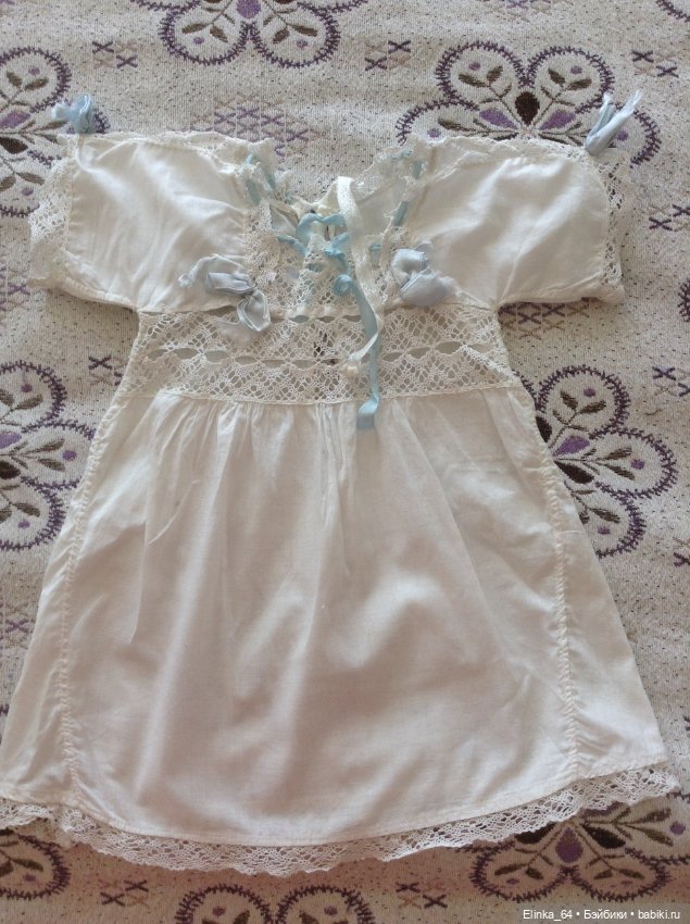 Нежное платье для антикварной куклы. Снижена цена