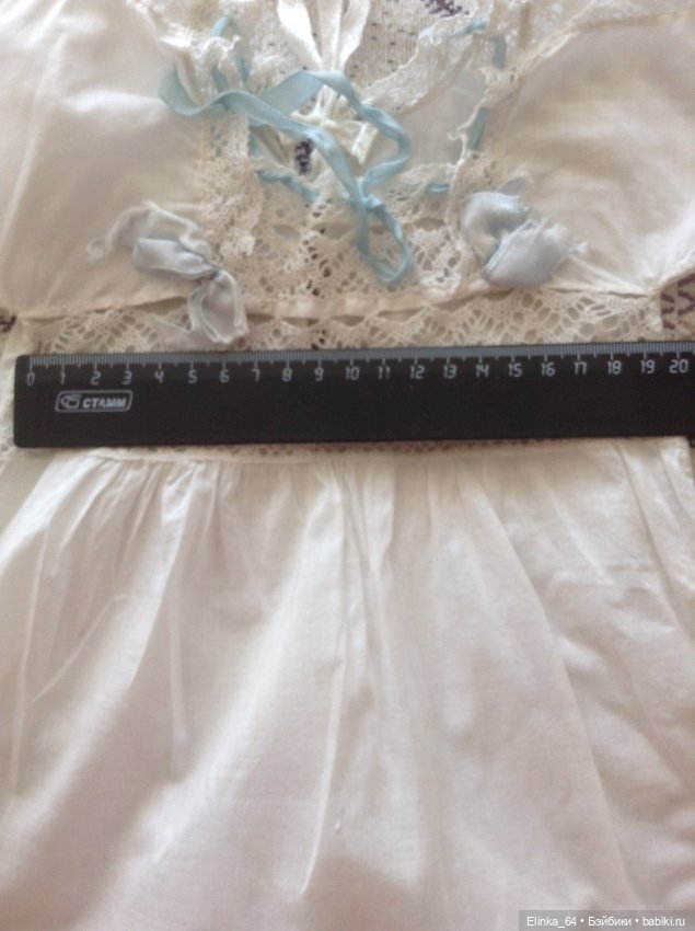 Нежное платье для антикварной куклы. Снижена цена (фото 7)