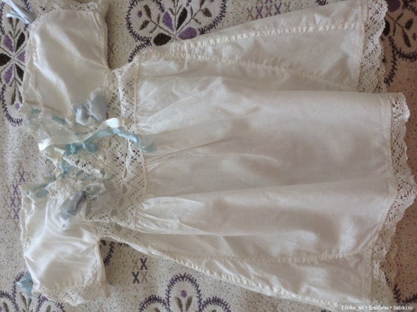 Нежное платье для антикварной куклы. Снижена цена (фото 5)