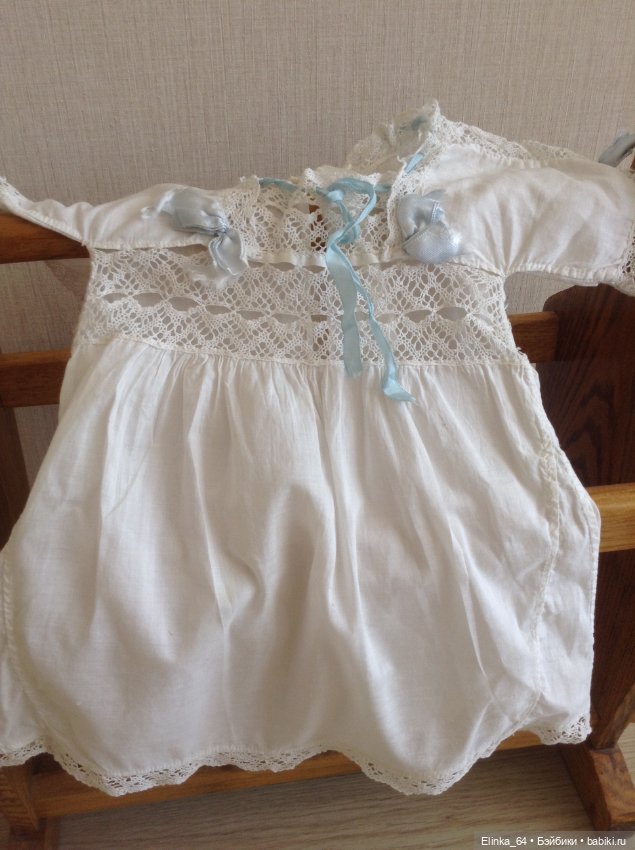 Нежное платье для антикварной куклы. Снижена цена (фото 9)