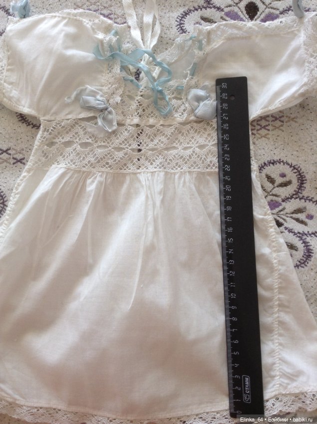 Нежное платье для антикварной куклы. Снижена цена (фото 6)