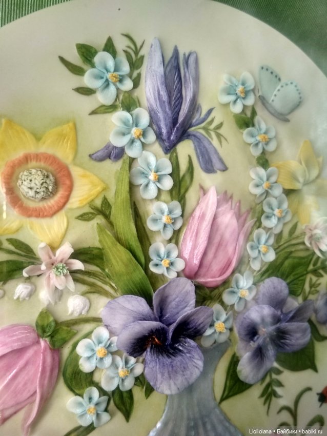 Фарфоровое панно с цветочной композицией #1 от Cybis. США (фото 7)