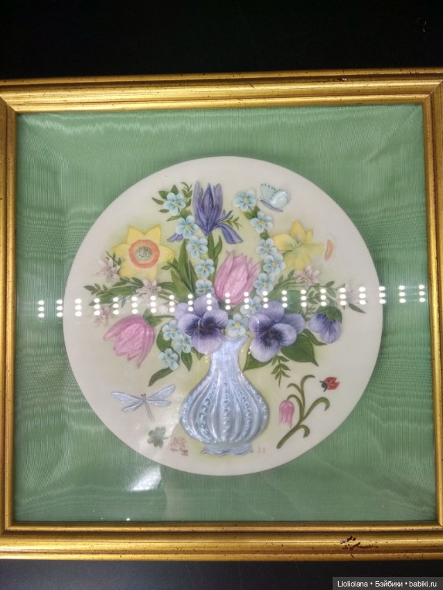 Фарфоровое панно с цветочной композицией #1 от Cybis. США (фото 2)