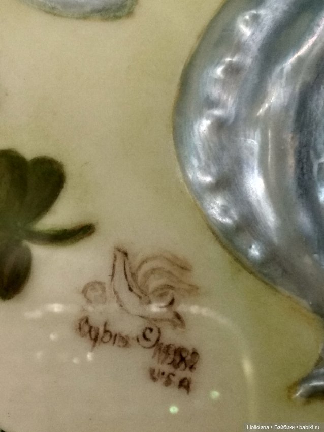 Фарфоровое панно с цветочной композицией #1 от Cybis. США (фото 9)