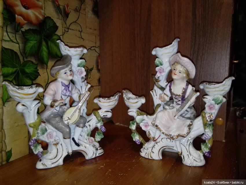 Статуэтки. Подсвечники, пара. Музыканты. Япония