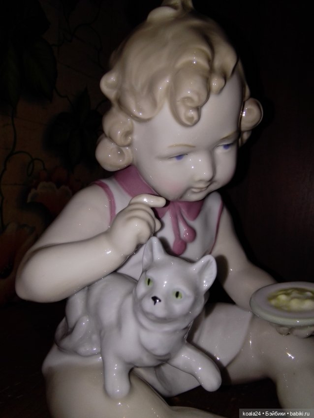 Статуэтка Германия. Девочка с котенком. Очаровательный ребёнок (фото 5)