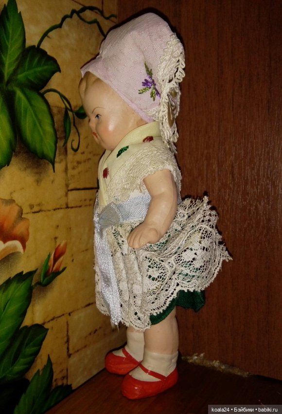 Старинная немецкая кукла. Девочка. Малышка.Рельефные волосы (фото 3)