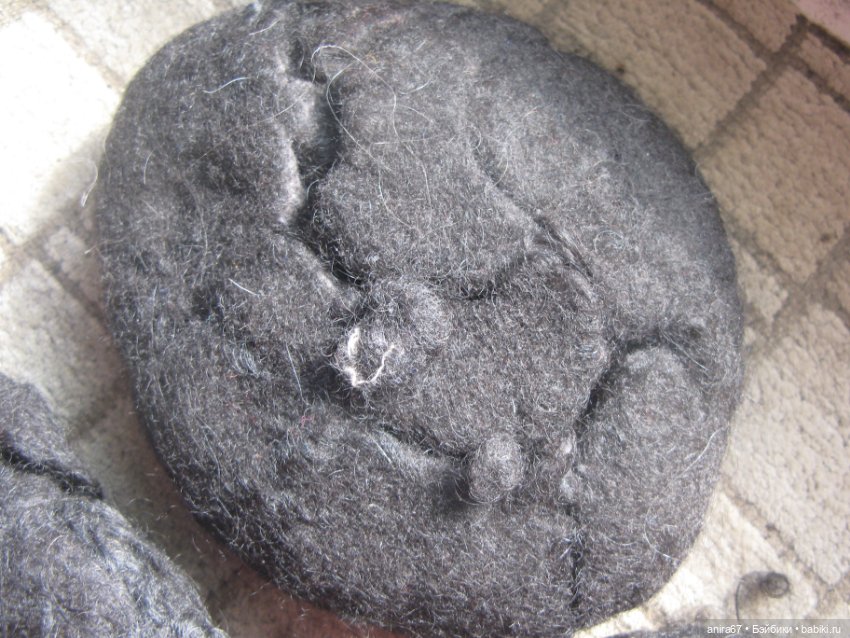 Валяная шерсть пуделя, заготовки для валяния игрушек, черно-серая