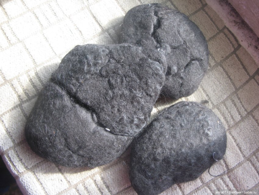 Валяная шерсть пуделя, заготовки для валяния игрушек, черно-серая (фото 4)