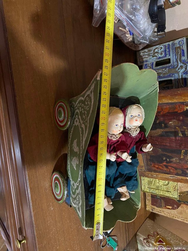 Куклы - близнецы СССР .Опилочные .В коляске .1950 гг CРОЧНО 13500