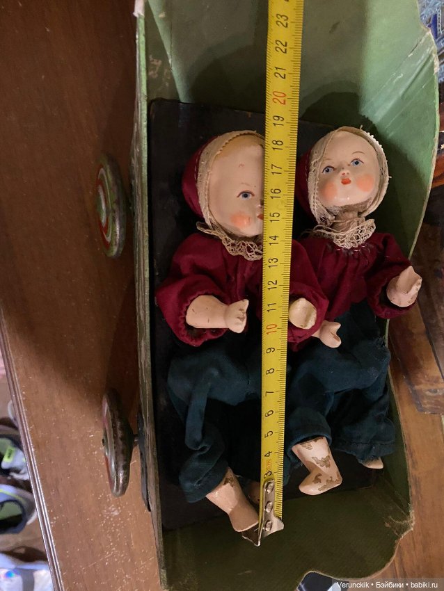 Куклы - близнецы СССР .Опилочные .В коляске .1950 гг CРОЧНО 13500 (фото 3)