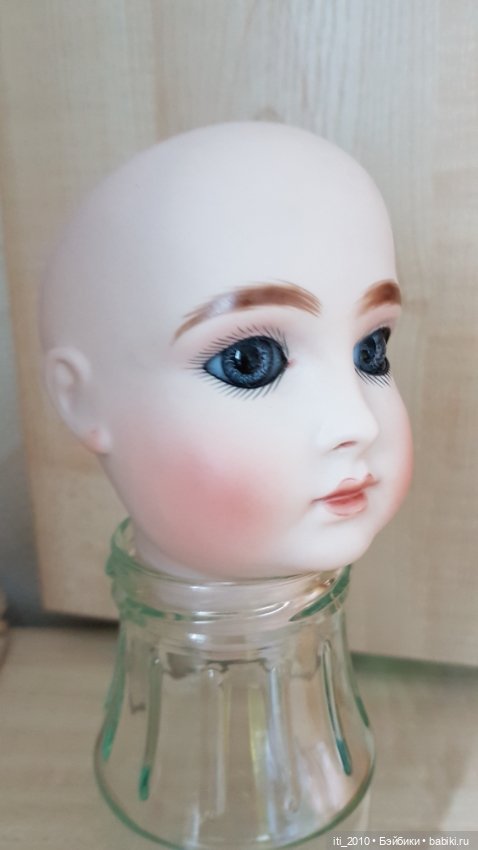 Отличного качества РЕПЛИКА ГОЛОВЫ антикварной куклы HALLOPEAU (Халлопо) от Margaret Ann Wolf-Wilson (фото 5)