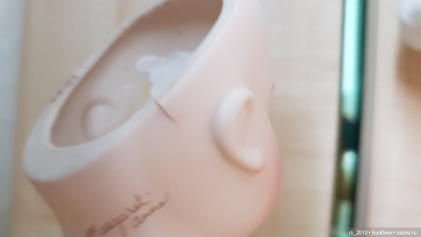 Отличного качества РЕПЛИКА ГОЛОВЫ антикварной куклы HALLOPEAU (Халлопо) от Margaret Ann Wolf-Wilson (фото 9)