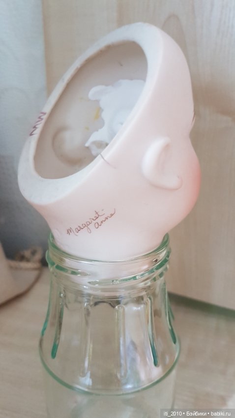 Отличного качества РЕПЛИКА ГОЛОВЫ антикварной куклы HALLOPEAU (Халлопо) от Margaret Ann Wolf-Wilson (фото 8)