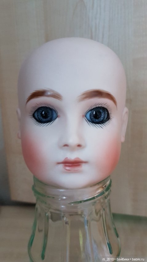 Отличного качества РЕПЛИКА ГОЛОВЫ антикварной куклы HALLOPEAU (Халлопо) от Margaret Ann Wolf-Wilson (фото 4)