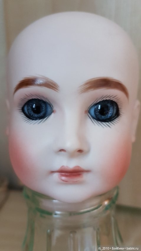 Отличного качества РЕПЛИКА ГОЛОВЫ антикварной куклы HALLOPEAU (Халлопо) от Margaret Ann Wolf-Wilson (фото 2)