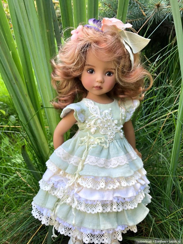 Платье "НЕЖНОСТЬ" в стиле шебби шик. На рост 32-37см