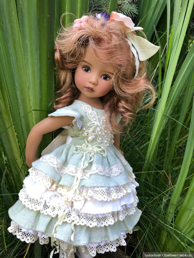 Платье "НЕЖНОСТЬ" в стиле шебби шик. На рост 32-37см