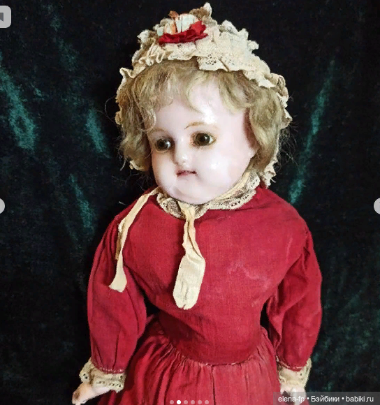 Антикварная кукла"Соня в красном платье"