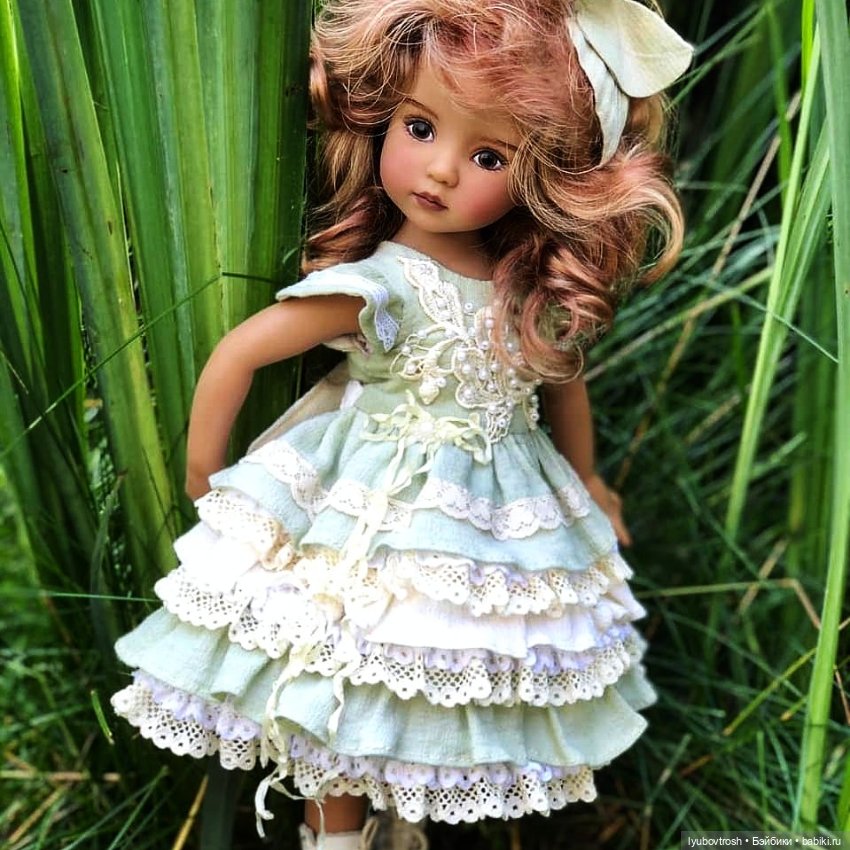 Платье "НЕЖНОСТЬ" в стиле шебби шик. На рост 32-37см