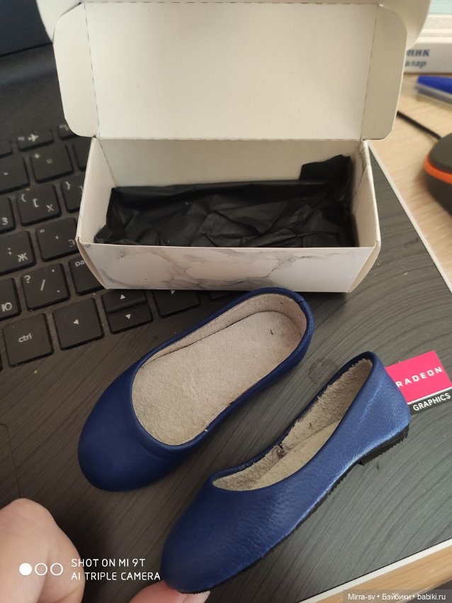 Балетки из натуральной кожи на большую Доллше Диану (на ногу 8,2 см) (фото 3)