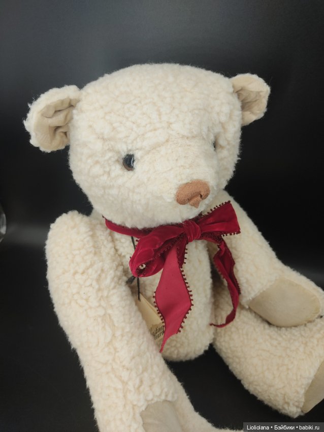 Большой винтажный Белый Мишка от Lynn West. 1983 год. США (фото 4)