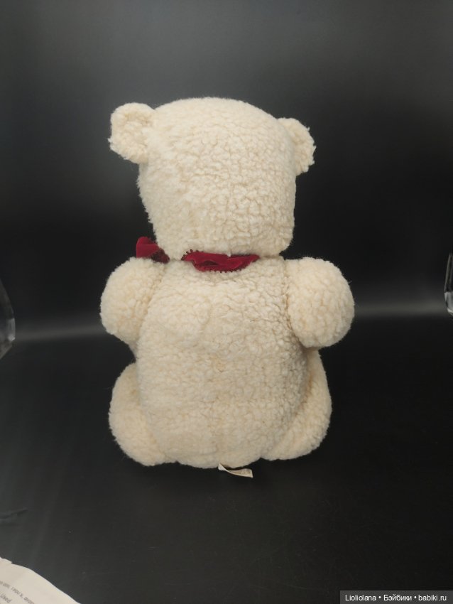 Большой винтажный Белый Мишка от Lynn West. 1983 год. США (фото 9)