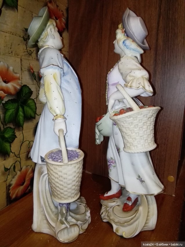 Большие интерьерные статуэтки, пара. Дама и кавалер. Бисквит (фото 4)