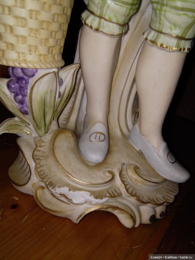 Большие интерьерные статуэтки, пара. Дама и кавалер. Бисквит (фото 6)