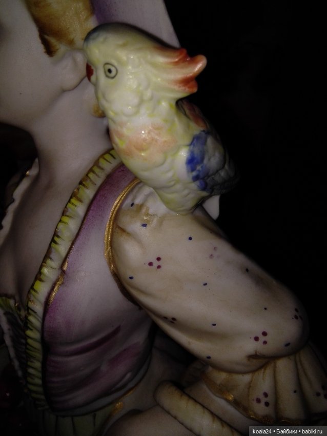 Большие интерьерные статуэтки, пара. Дама и кавалер. Бисквит (фото 8)