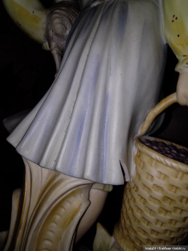 Большие интерьерные статуэтки, пара. Дама и кавалер. Бисквит (фото 7)