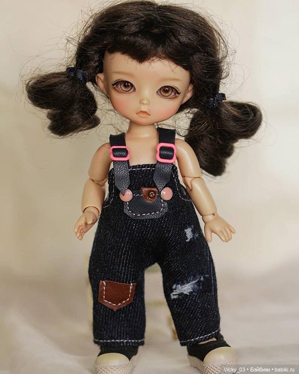 Джинсовые комбинезоны + костюм-хаки для малышек 1/8 бжд (фото 4)