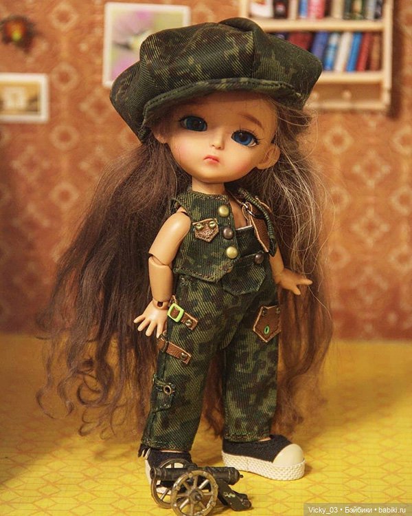 Джинсовые комбинезоны + костюм-хаки для малышек 1/8 бжд (фото 10)