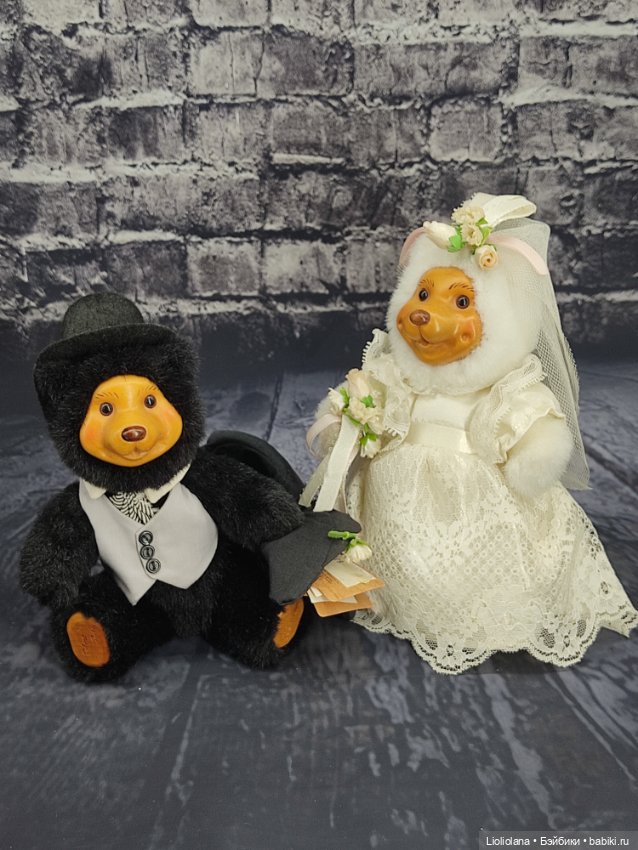 Пара мишек от Robert Raikes. Жених и невеста. 18 см (фото 7)