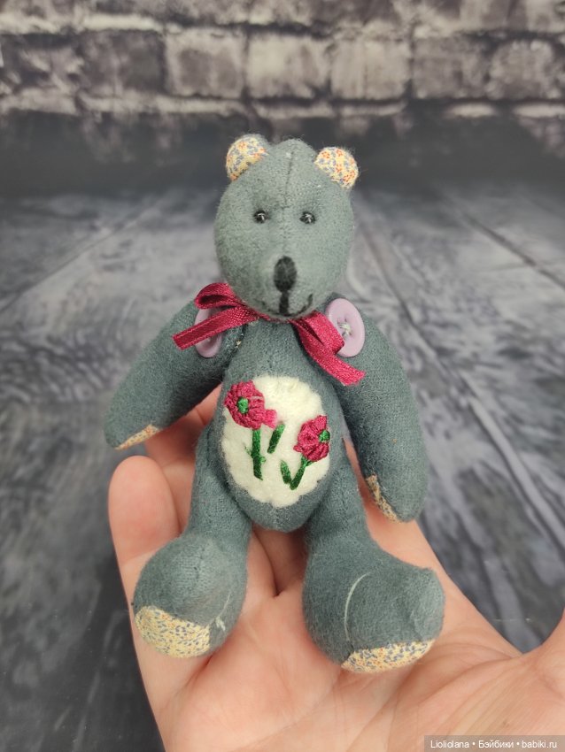 Винтажный авторский мишка . 13 см. США (фото 4)