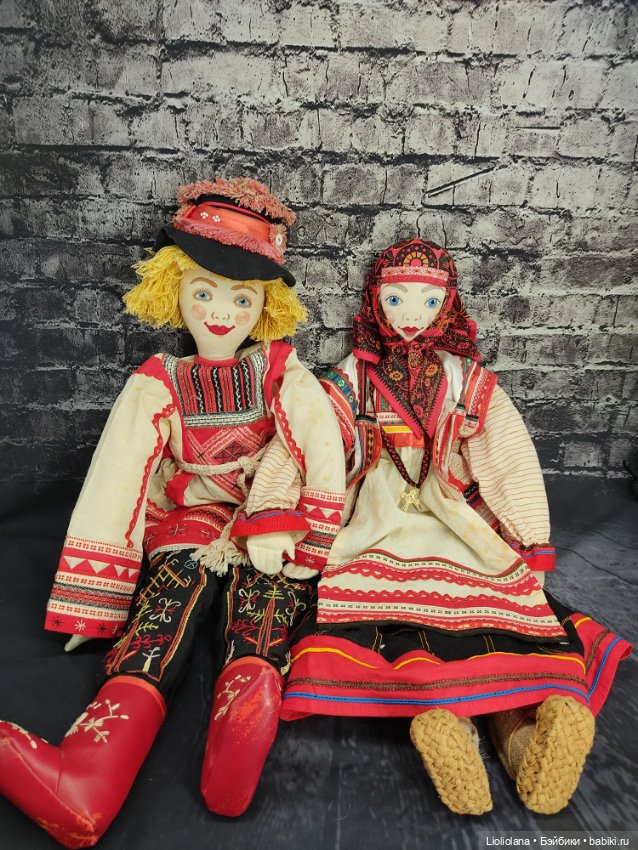 Пара тряпичных авторских кукол от Александры Кукиновой (фото 6)