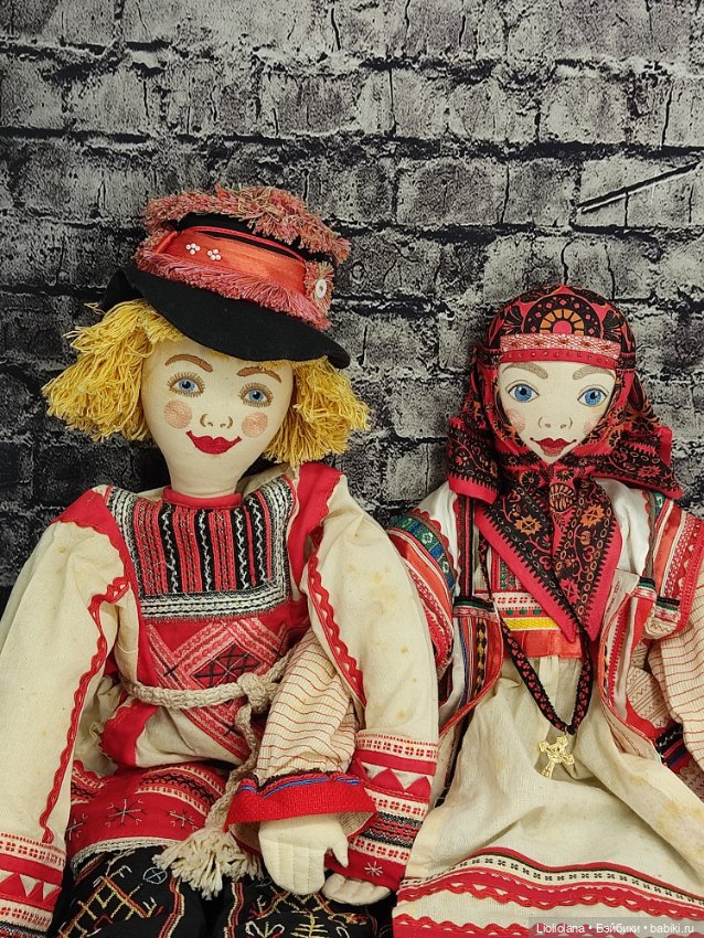 Пара тряпичных авторских кукол от Александры Кукиновой (фото 4)